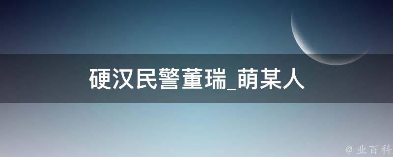 硬汉民警董瑞