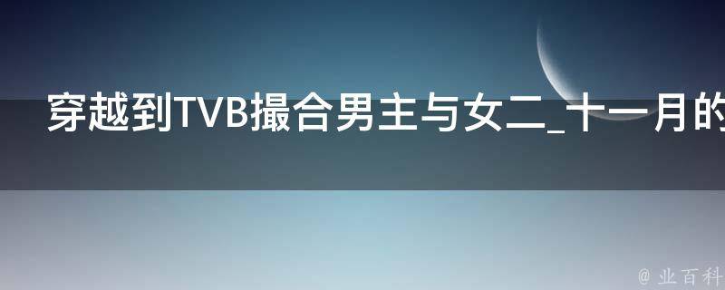 穿越到TVB撮合男主与女二