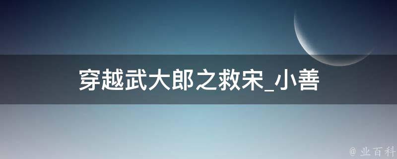 穿越武大郎之救宋