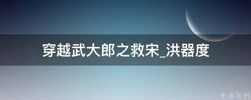 穿越武大郎之救宋