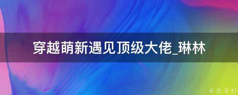 穿越萌新遇见顶级大佬