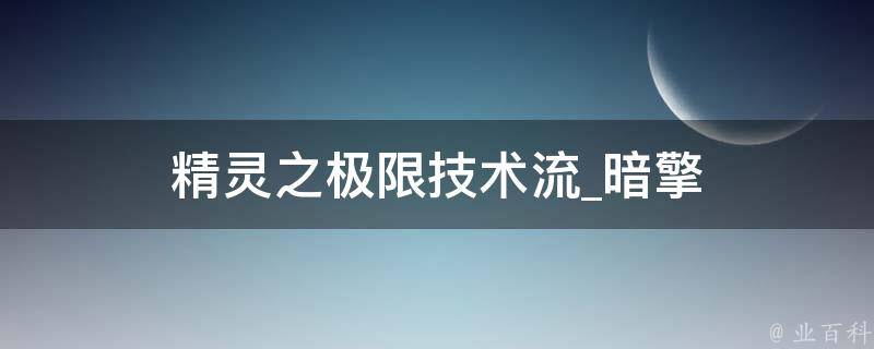 精灵之极限技术流