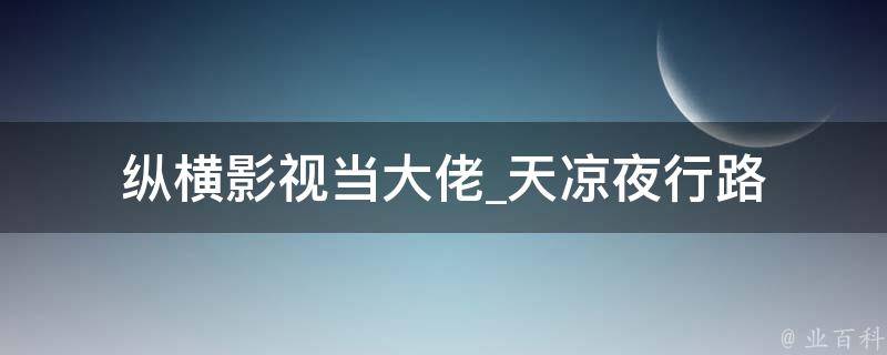 纵横影视当大佬