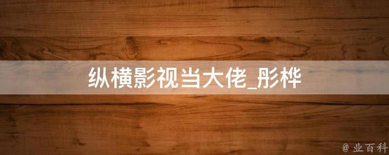 纵横影视当大佬