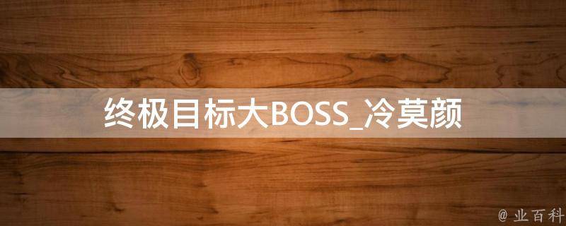 终极目标大BOSS