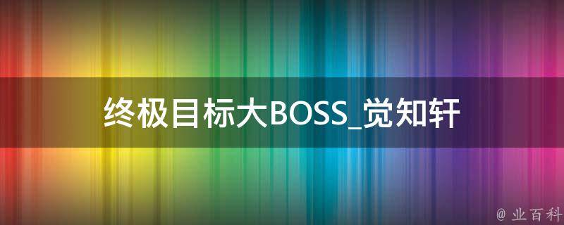 终极目标大BOSS