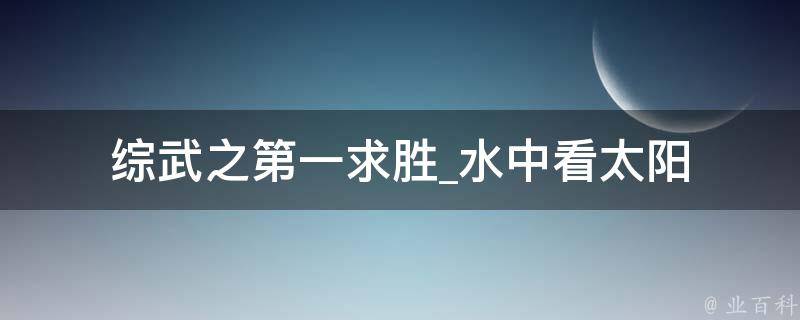 综武之第一求胜