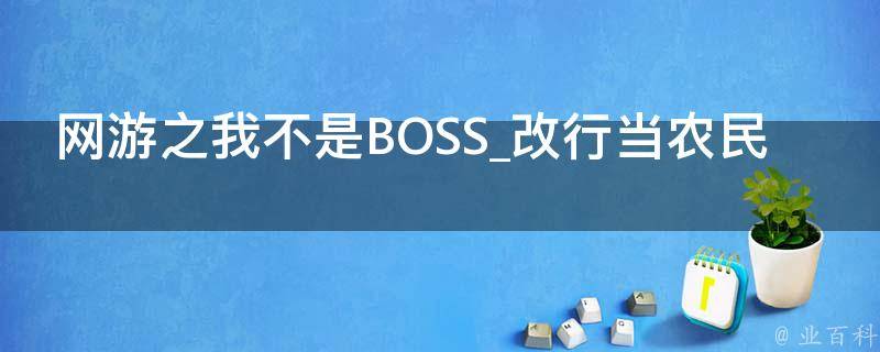 网游之我不是BOSS