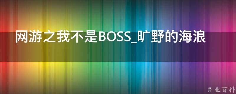 网游之我不是BOSS