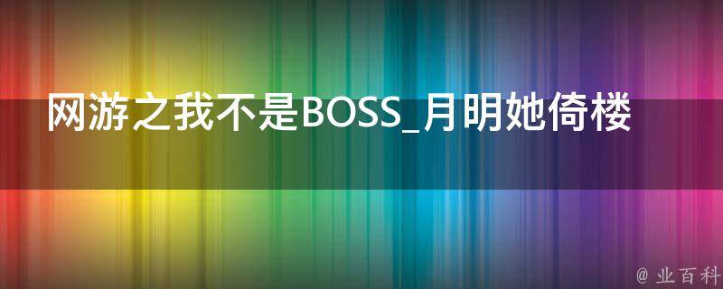 网游之我不是BOSS