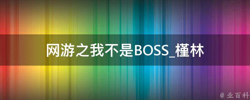 网游之我不是BOSS