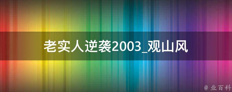 老实人逆袭2003