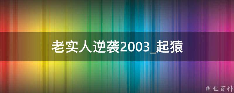 老实人逆袭2003