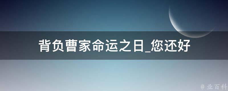 背负曹家命运之日