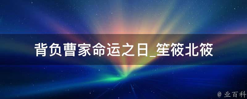 背负曹家命运之日