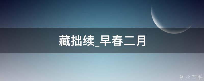 藏拙续