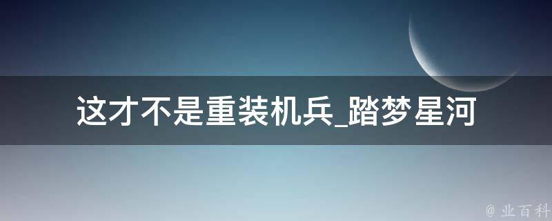 这才不是重装机兵