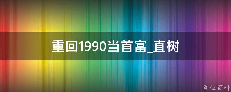 重回1990当首富