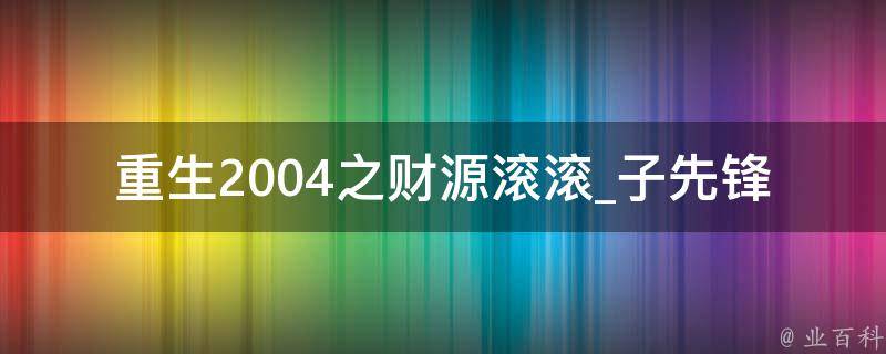 重生2004之财源滚滚