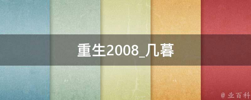 重生2008