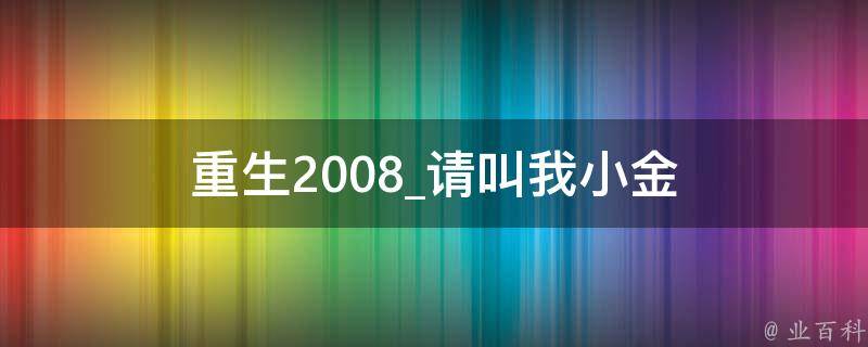 重生2008