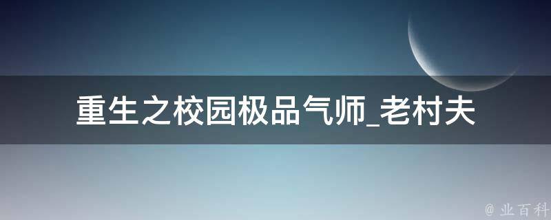 重生之校园极品气师