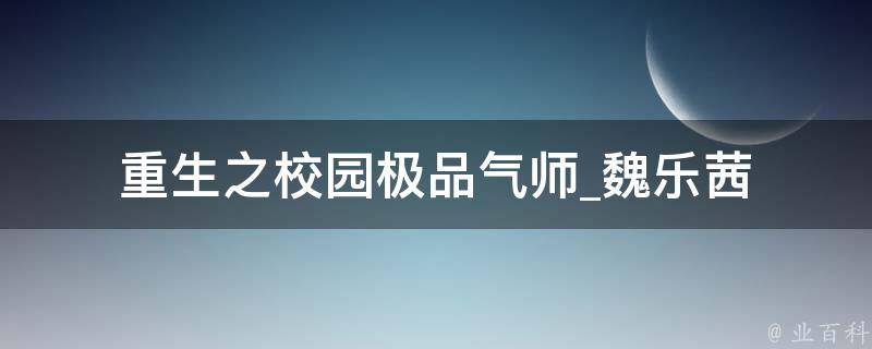 重生之校园极品气师