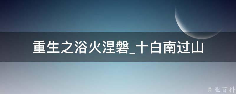 重生之浴火涅磐