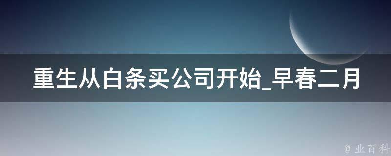 重生从白条买公司开始