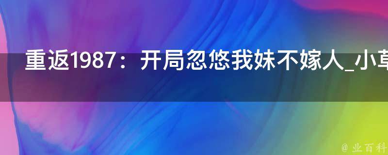 重返1987：开局忽悠我妹不嫁人