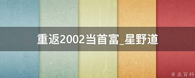 重返2002当首富