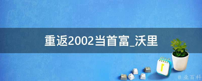 重返2002当首富