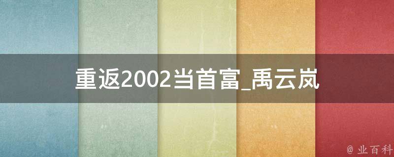 重返2002当首富