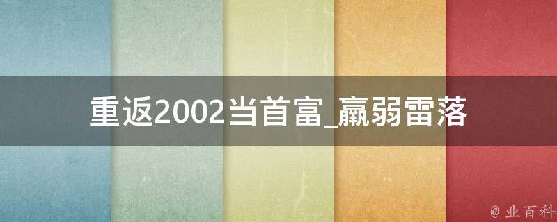 重返2002当首富