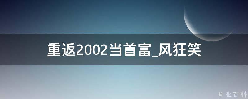 重返2002当首富