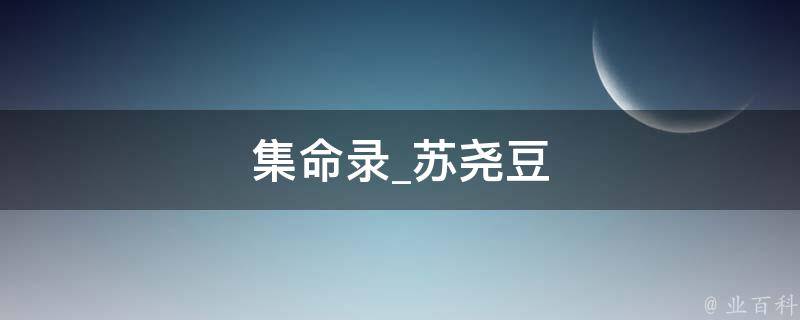 集命录