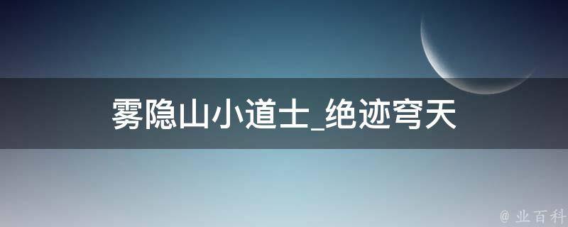 雾隐山小道士