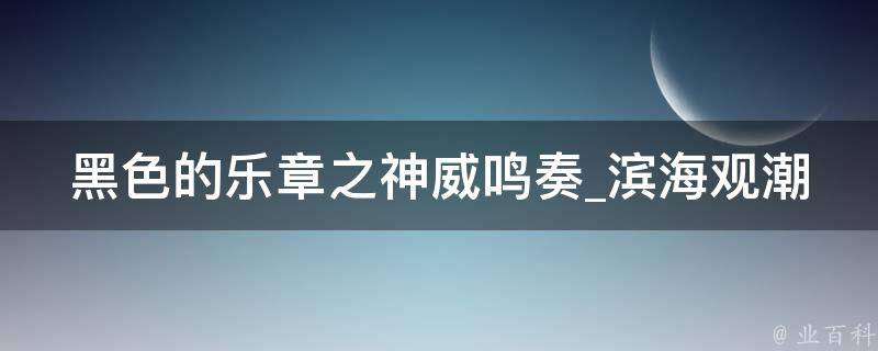 黑色的乐章之神威鸣奏